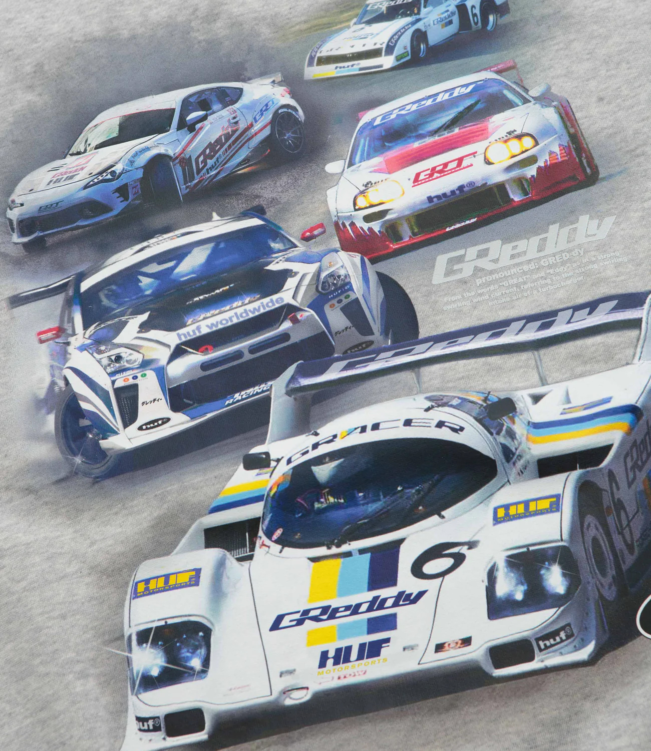 HUF Heather Grey Greddy Showcase Crewneck Sweatshirt