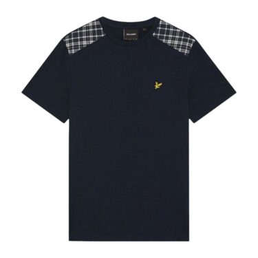 Lyle & Scott Check Panelled T-Shirt Dark Navy