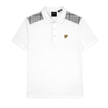 Lyle and Scott Check Panelled Polo Shirt White
