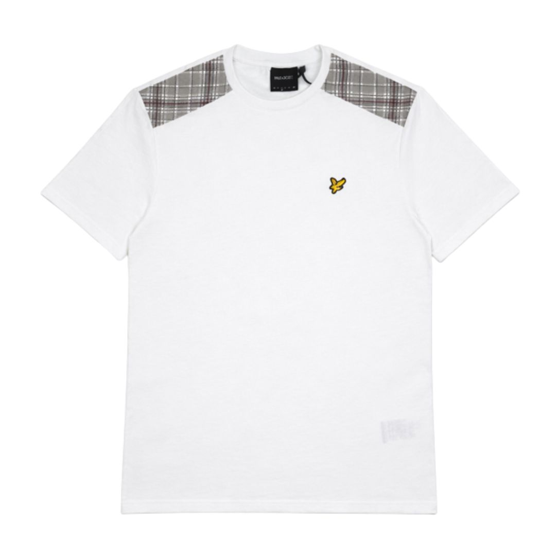 Lyle & Scott Check Panelled T-Shirt White