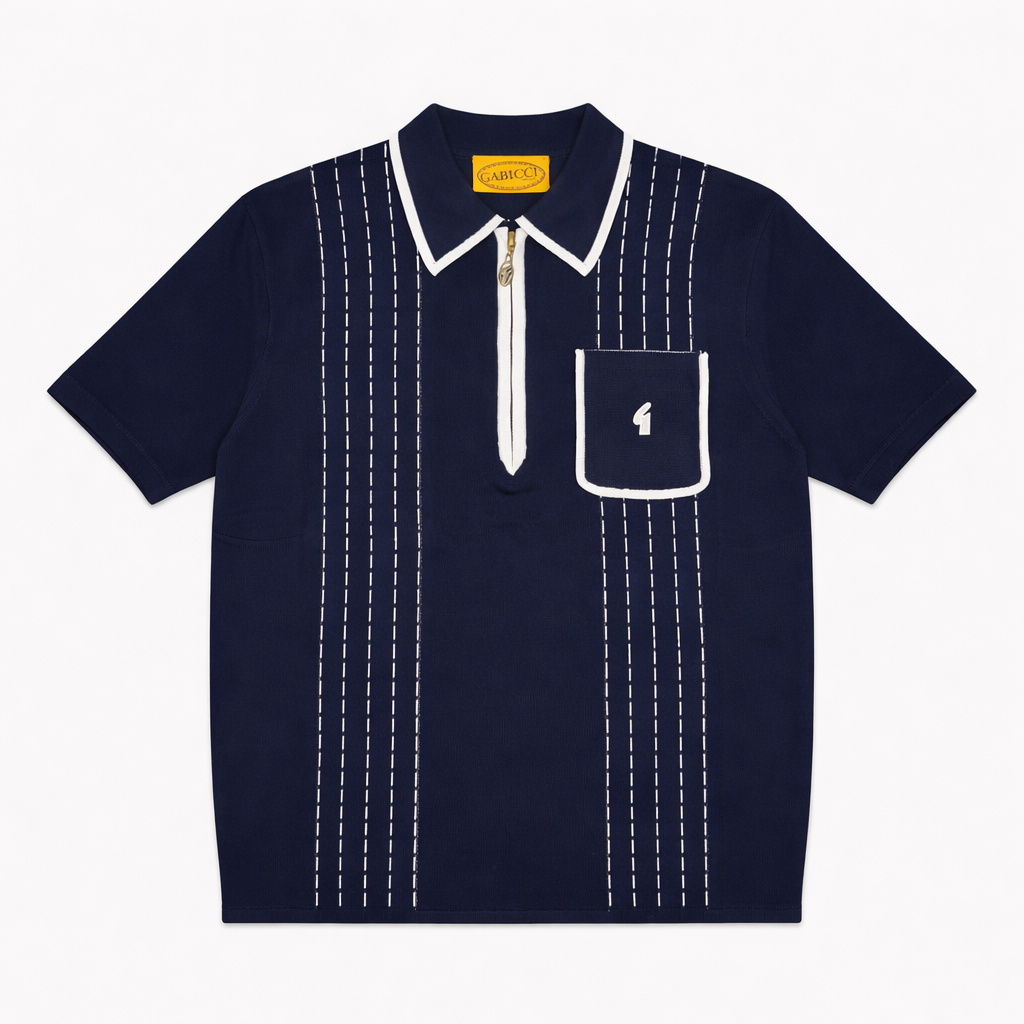 Gabicci Vintage Darron Navy Polo Shirt