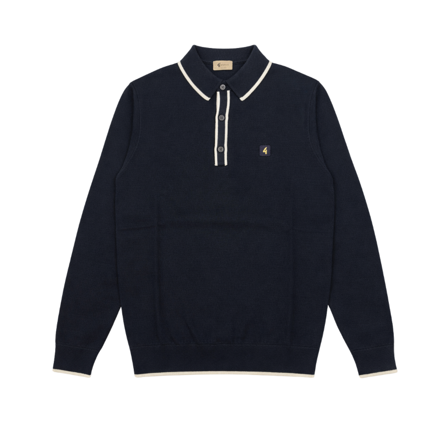 Gabicci Vintage Linker Navy Polo Shirt