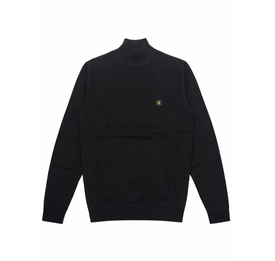 Gabicci Vintage Duke Black Turtle Neck Sweatshirt